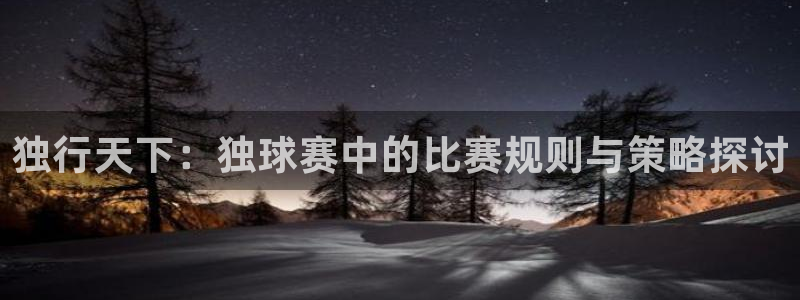jn江南·体育最新官网入口：独行天下：独球赛中的比赛规则与策